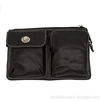 Boshiho luxurious full-grain leather durable and stylish hip bag
